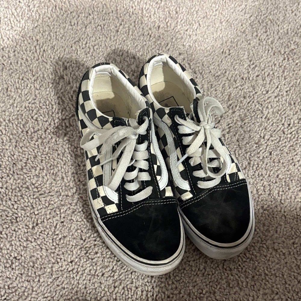 Checkered Vans With Laces